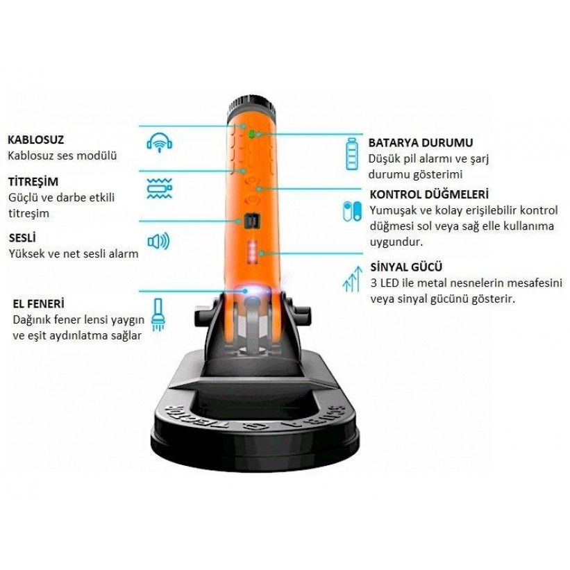 Scuba Tector PRO Su Altı Dedektörü&Sahil Arama Dedektörü - 20 cm Başlıklı