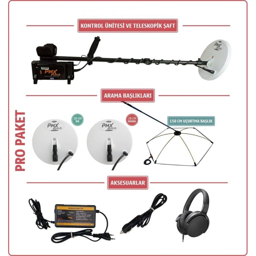 PMX GOLD PRO PAKET PULSE SİSTEM DEFİNE VE ALTIN DEDEKTÖRÜ